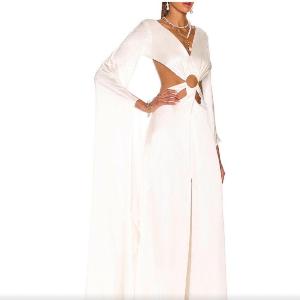 cult gaia Ivory Cutout Maxi Dress with Ring Detail